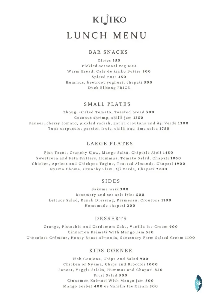 LUNCH menu